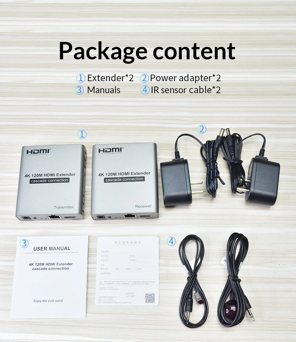 Unnlink UHD 4K 120M HD mi удлинитель Ethernet удлинитель LAN CAT5E/6 RJ45 сетевой кабель с ИК-датчиком для Светодиодный tv mi box проектор