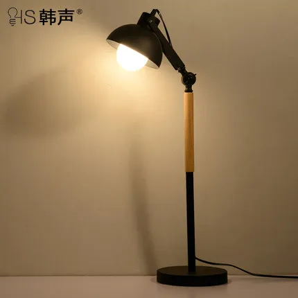 

The American village living room restaurant decoration lamp simple wooden bedroom bedside lamp in his study of creative reading