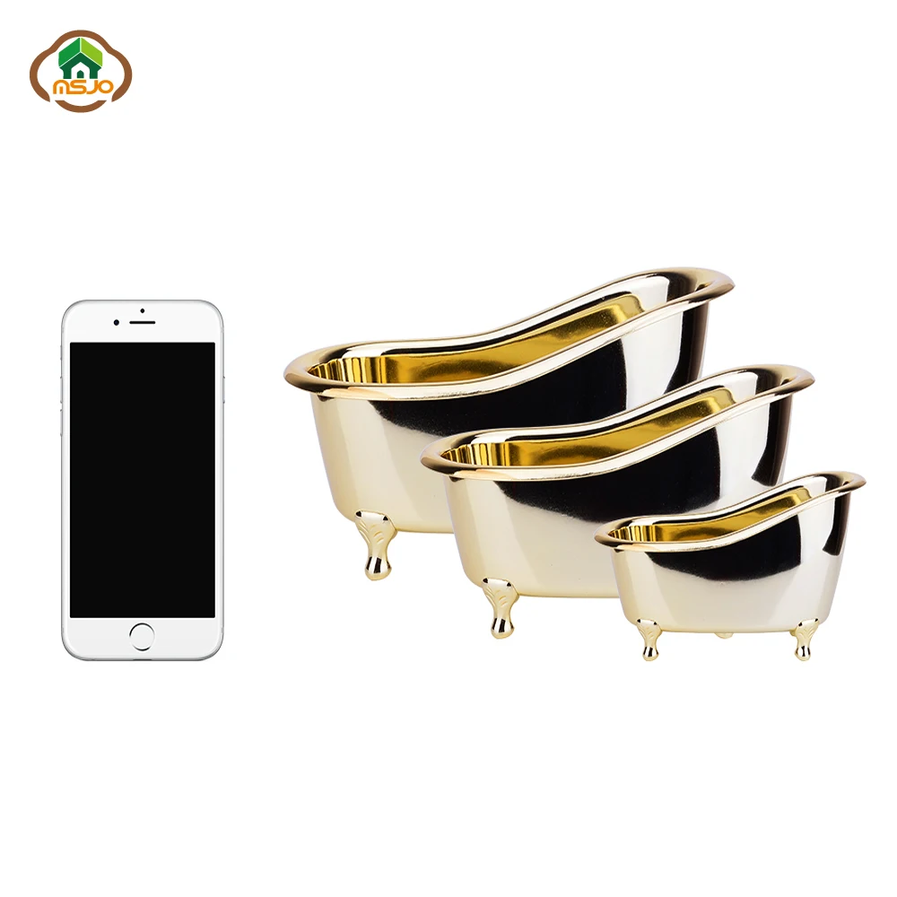 

Msjo Makeup Box 3PCS/Set Plastic Mini Bathtub Soap Jewelry Storage Box Sundries Storage Case Desk Nail Casket Holder Organizer