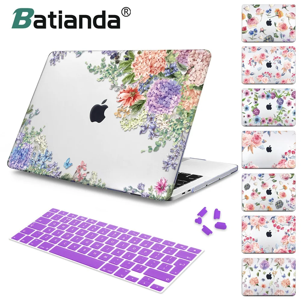 

For Macbook Air 11 12 13 Cover Case For Macbook Pro Retina 13 15 Touch bar 2018 A1932 Floral Pattern Hard Case for Girls Gift