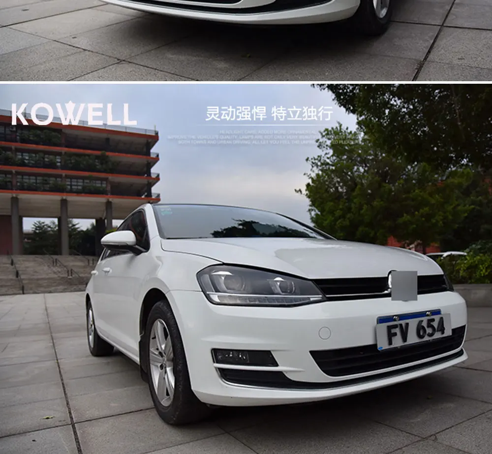 KOWELL автомобильный Стайлинг для VW Golf7 фары для гольфа 7 MK7 светодиодный фонарь DRL Объектив двойной луч H7 HID Xenon bi xenon объектив