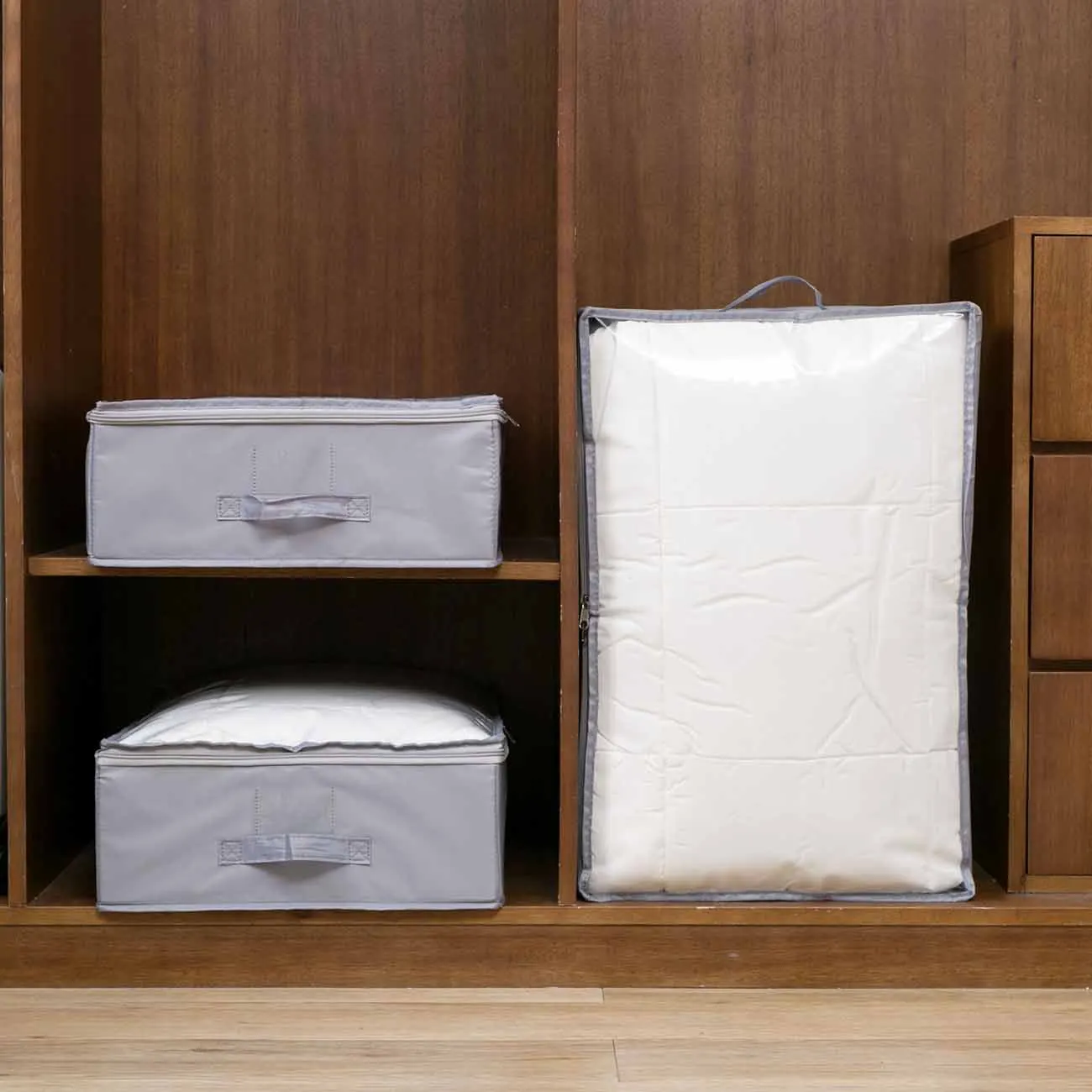 Складная коробка для хранения на кровать из ткани Оксфорд, одеяло, органайзер, сумка для хранения, водонепроницаемая сумка для хранения одежды с прозрачной крышкой на молнии