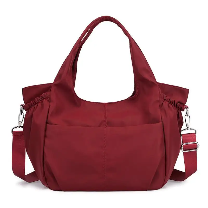 Модная Водонепроницаемая женская сумка, Повседневная Большая сумка-хобо на плечо, нейлоновая Большая вместительная сумка-тоут, роскошная дизайнерская сумка через плечо с верхней ручкой - Цвет: Красный