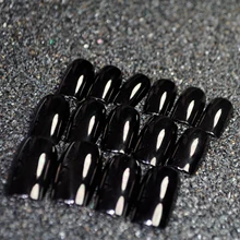 Metallic False Nails Fashion Gun Gray Acrylic Nails Full Wrap Nail Tips Long Size Manicure Nails Tool N15