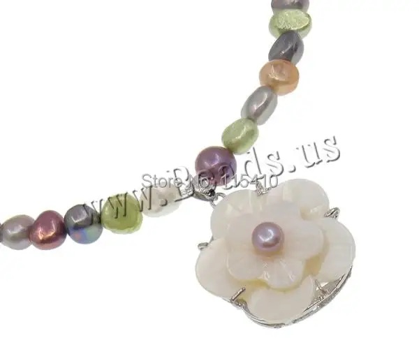 Free shipping!!!Freshwater Pearl Jewelry Set Womens earring &amp necklace with Freshwater Shell brass lobster clasp | Украшения и