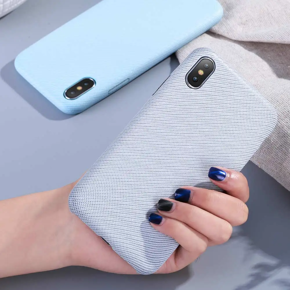 Легкие Чехлы KISSCASE для iPhone X 10 Удобный Простой тканевый мягкий чехол телефона 6S 6 7 8