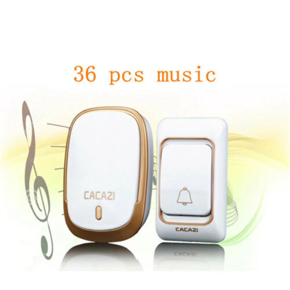 

CACAZI AC Digital Wireless Smart Doorbell Door Bell Wall Plug In Loud Chime LED Flash US UK EU Plug