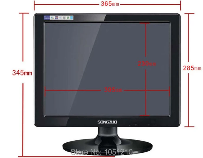 

ouchuangbo 15 Inch Car Monitor TFT LCD Digital Screen For Car Truck Vehicle Rear View Monitors Video Player TV system