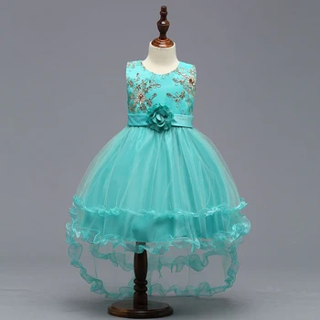 

Ball Gown Lace Flower Girl Dresses Sleeveless O-Neck Girls Kids Evening Gowns First Communion Dresses 2018