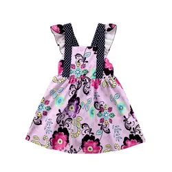 FOCUSNORM/2018 милое нарядное платье принцессы с цветочным рисунком для маленьких девочек без рукавов, праздничное торжественное платье, летнее