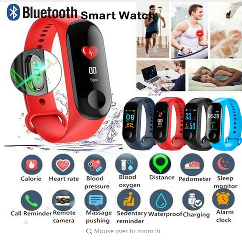

Latest M3X Smart Watch Heart Rate Blood Pressure Monitor Sports Tracker Bracelet
