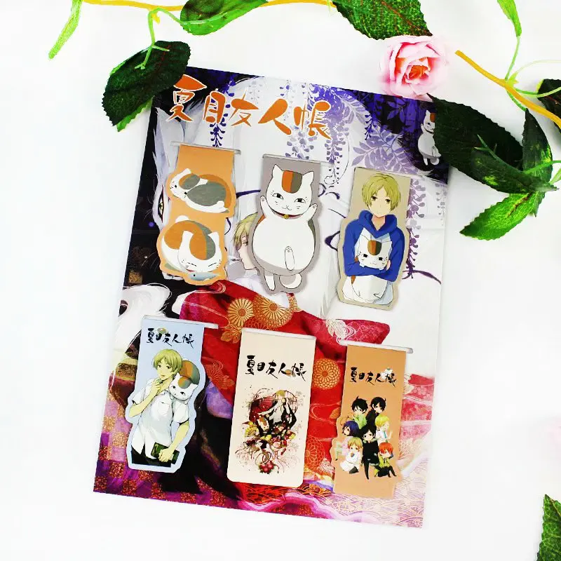6 шт. Natsume Yuujinchou аниме Закладка на магните Мультфильм магнит ребенок студента