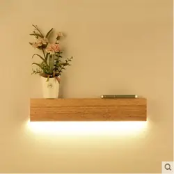 Современный японский светодио дный светодиодный дубовый деревянный настенный светильник для спальни ванная комната Домашний настенный