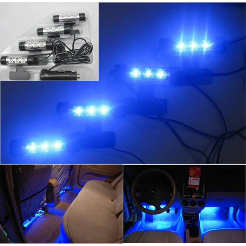 

Universal Blue Light Car Interior LED Atmosphere Lamp 4 in 1 12V Decoration Floor Light For HONDA CIVIC Sedan/ Hatchback 2017