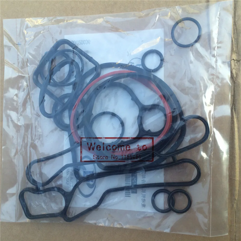 (15pcs/set)Cooling System Seal kit Oil Cooler Gasket rubber seals O-ring set For Chevrolet CRUZE 1.6T PC PE 1.6T 55354073