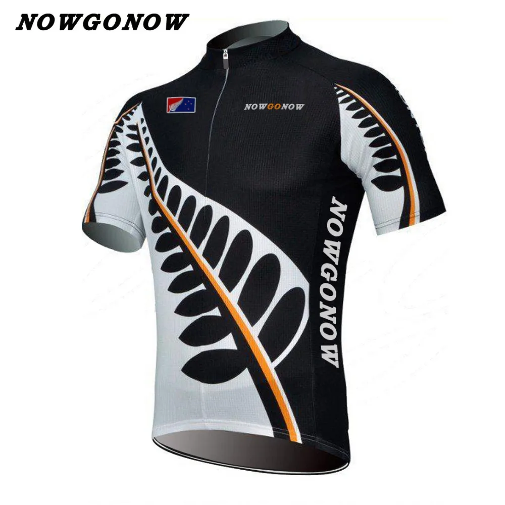 

custom men 2018 cycling jersey white black pro team flag clothing bike wear NOWGONOW racing road mountain short sleeve