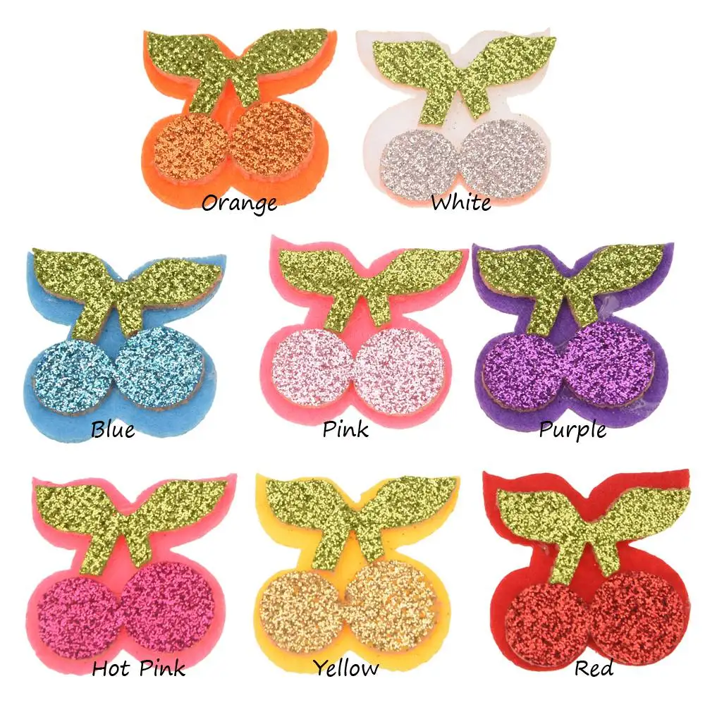 

16pcs Sequin fruits Accessory 3cm Cherry Patch DIY Hair Accessories Lovely Headwear Accessory No Hair Barrette No hairclip