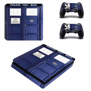 

Doctor Who Tardis PS4 Slim Skin Sticker Decal For Sony PlayStation 4 Console and 2 Controllers PS4 Slim Skins Stickers Vinyl