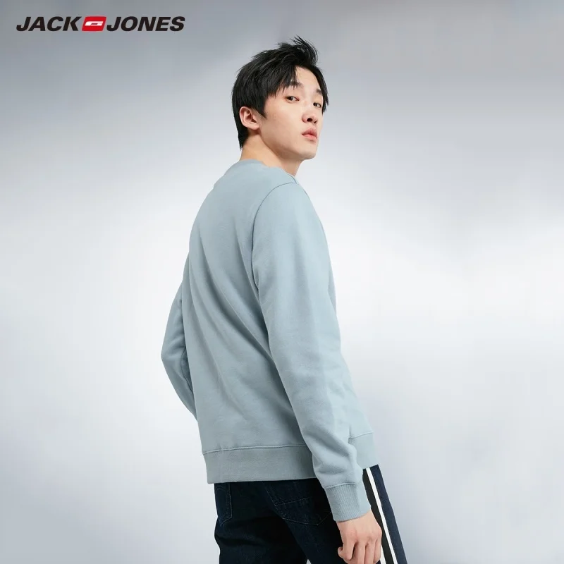JackJones Мужская хлопок Круглый вырез Письмо печати чистый цвет Толстовка Топ Мужская одежда | 219133506