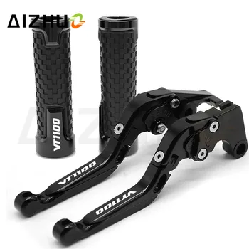 

Motorcycle Clutch Brake Lever Adjustable+Handle Grips For Honda VT1100 VT 1100 1995-2007 2006 2005 2004 2003 2002 2000 99 98 97