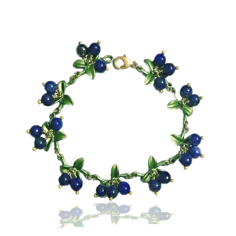 

CSxjd New fashion Bracelet Jewelry lapis lazuli stone Paint metal chain Elegant Women Bracelet Jewelry