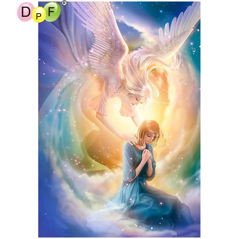 

DPF DIY Girl is an angel 5D square home decor diamond embroidery diamond painting cross stitch needlework diamond mosaic full