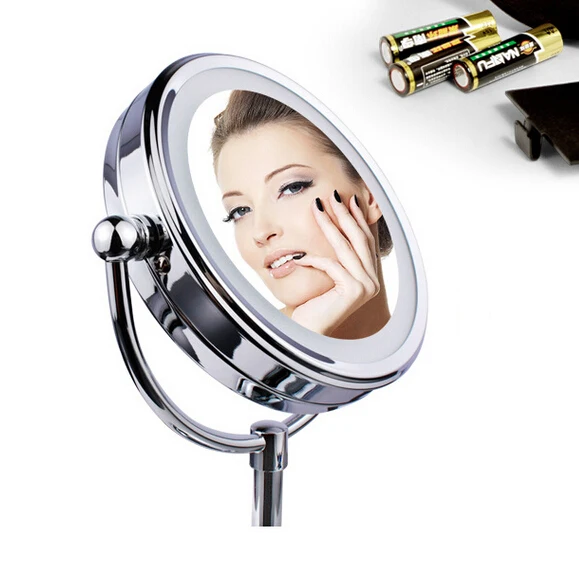 

Led Cosmetic Mirror with Light Stainless Steel Makeup Mirror with Light Table Stand Mirror
