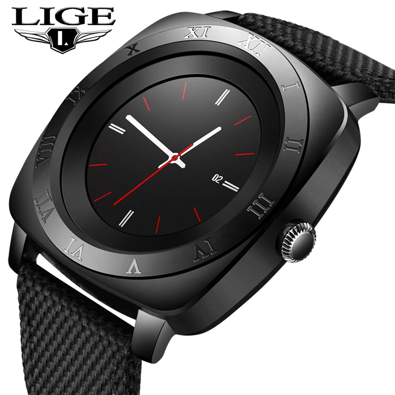 

LIGE New Bluetooth Smart Watch Men Touch Screen Big Battery Support TF SIM Card Camera For Android Phone Smartwatch Reloj Hombre