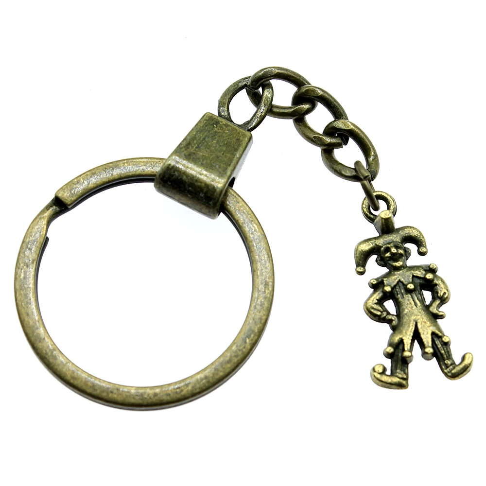 

WYSIWYG Clown KeyChain, Handmade Harlequin Key Chain, Vintage 24x12mm Funny People Keyring Gift For Party Dropship Suppliers