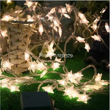 10 м 80 светодиодный Сказочный струнный светильник, работающий от аккумулятора, пентаграмма, пятиконечная звезда для рождества, рождественской вечеринки, свадебная садовая гирлянда