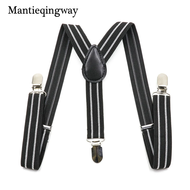 

Mantieqingway Striped Y-shape Children Suspenders for Boy Elastic 3 Clip Buckle Suspenders Unisex Belt Strap Shirts Braces