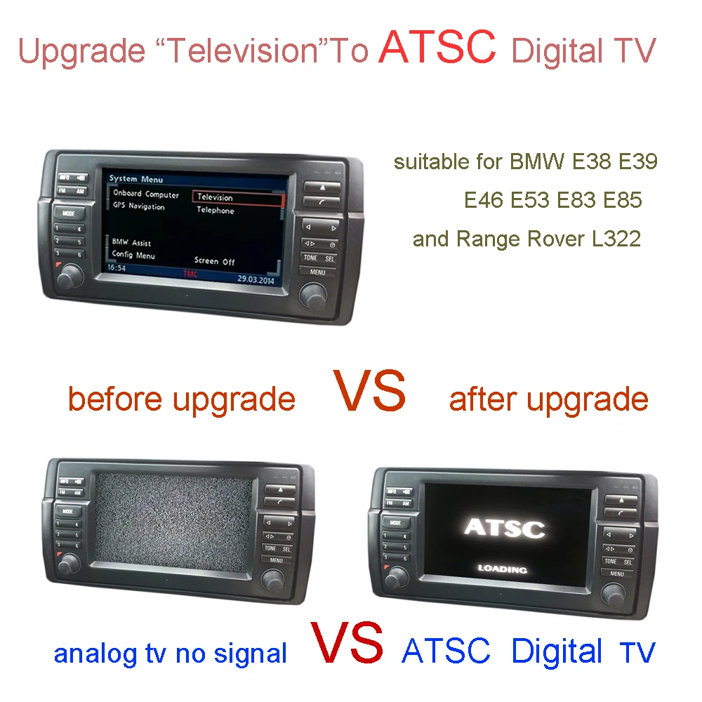 ATSC цифровое тв для BMW E38 E39 E46 X5 E53 X3 E83 Z4 E85 Range Rover L322 75 MG ZT / MG|ТВ-приемник автомобилей| |