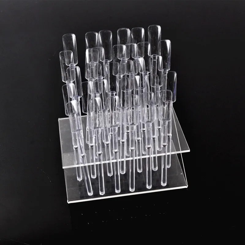 

Nail Art Polish Display Showing Stand Rack with 32 Display Pop Sticks Nail Art Tips Plastic DIY Manicure Practice Tool