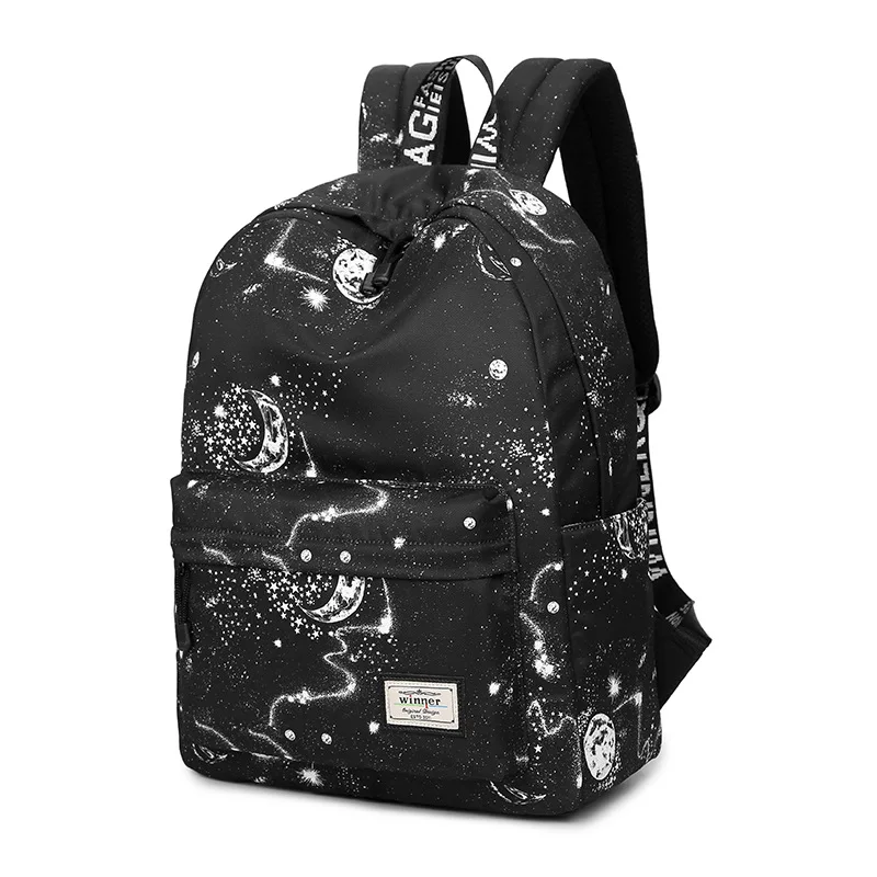 Ganador de las mujeres de la moda mochila elegante Galaxy Star universo espacio impresión mochila niñas Negro Mochila bolsas de la escuela Mochilas saco Ganador de las mujeres de la moda mochila elegante Galaxy Star universo espacio impresión mochila niñas Negro Mochila bolsas de la escuela Mochilas saco