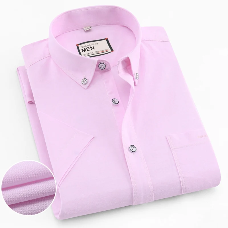 2019 الصيف قصيرة الأكمام 100% القطن أكسفورد الرعاية سهلة منتظم صالح الصلبة مخطط منقوشة الأعمال الرجال عارضة قمصان 2019 الصيف قصيرة الأكمام 100% القطن أكسفورد الرعاية سهلة منتظم صالح الصلبة مخطط منقوشة الأعمال الرجال عارضة قمصان