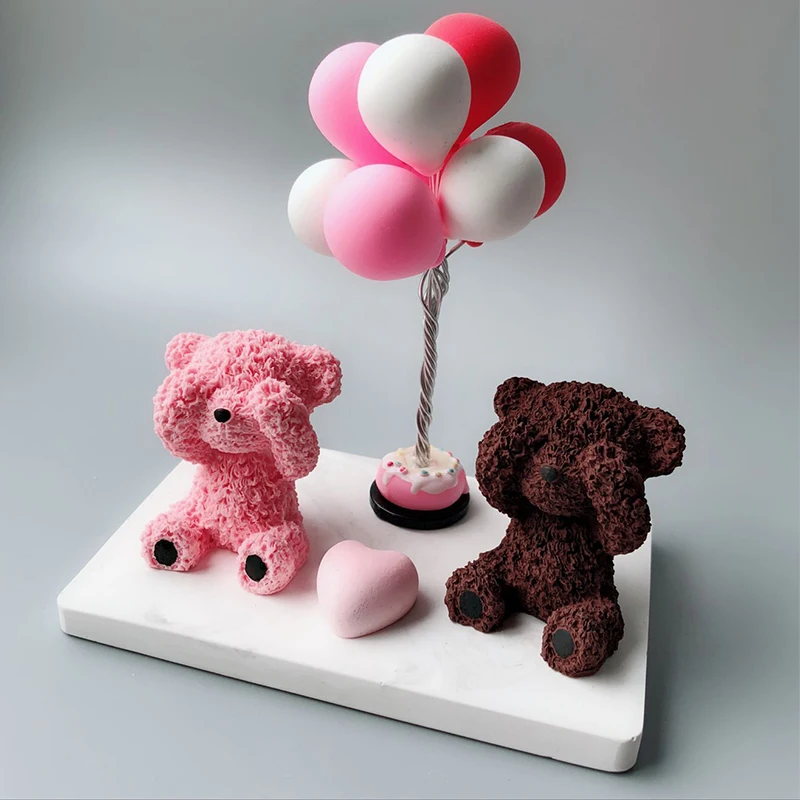 Силиконовая форма для гипса Bear симпатичная медведя силиконовая мыла ручной