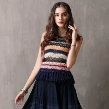 INNASOFAN для девочек Для женщин Винтаж вязаный ажурный футболки евро-американской моды сексуальный топ с кисточками без рукавов