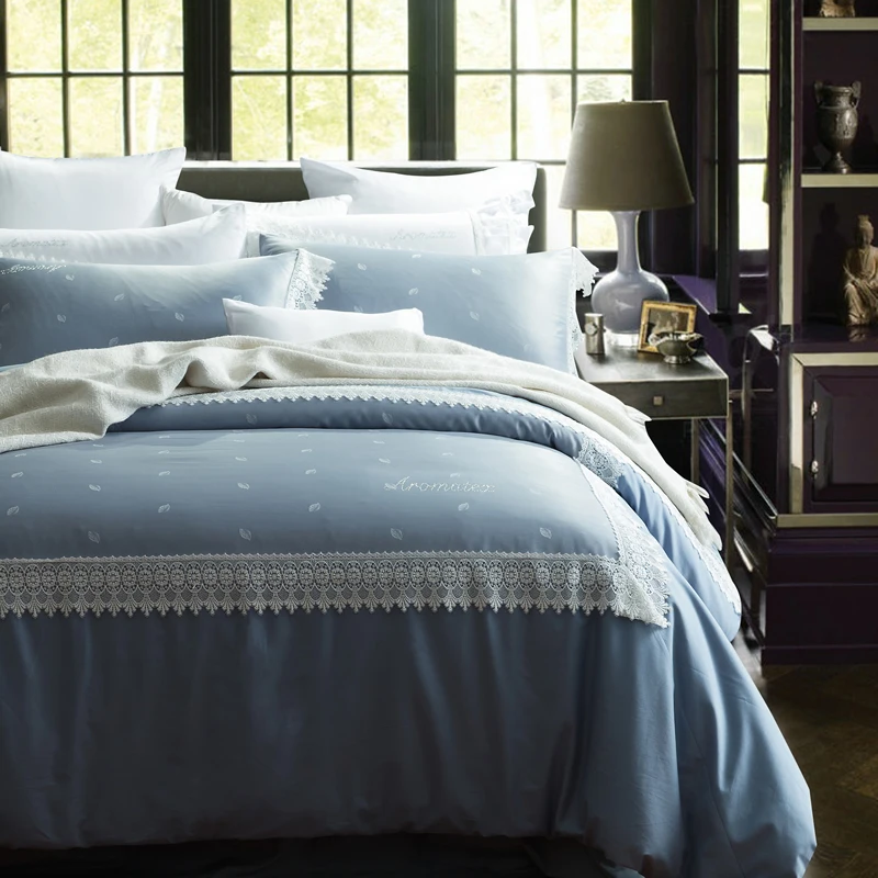 

High-end European American lace contracted tencel pure color satin jacquard 4 is 1.8 m bedding bud quilt cover