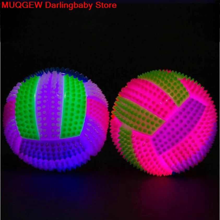 

6.5 CM LED Volleyball Flashing Light Up Bouncing Hedgehog Ball Kids Toy Color Chang Sport Outer Door Fun Play Game Birthday Gift