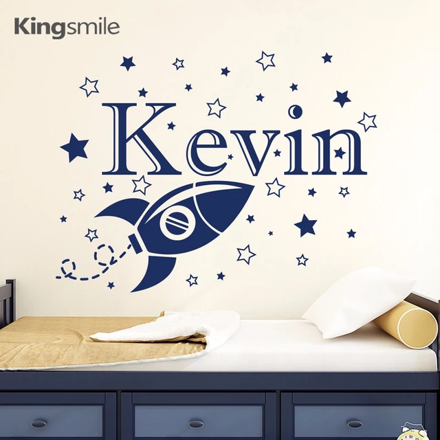 Rocket E Stars Vinyl Wall Sticker Personalized Nursery Art Rocket E Stars Vinyl Wall Sticker Personalized Nursery Art Decals Stickers For Kids Baby Rooms