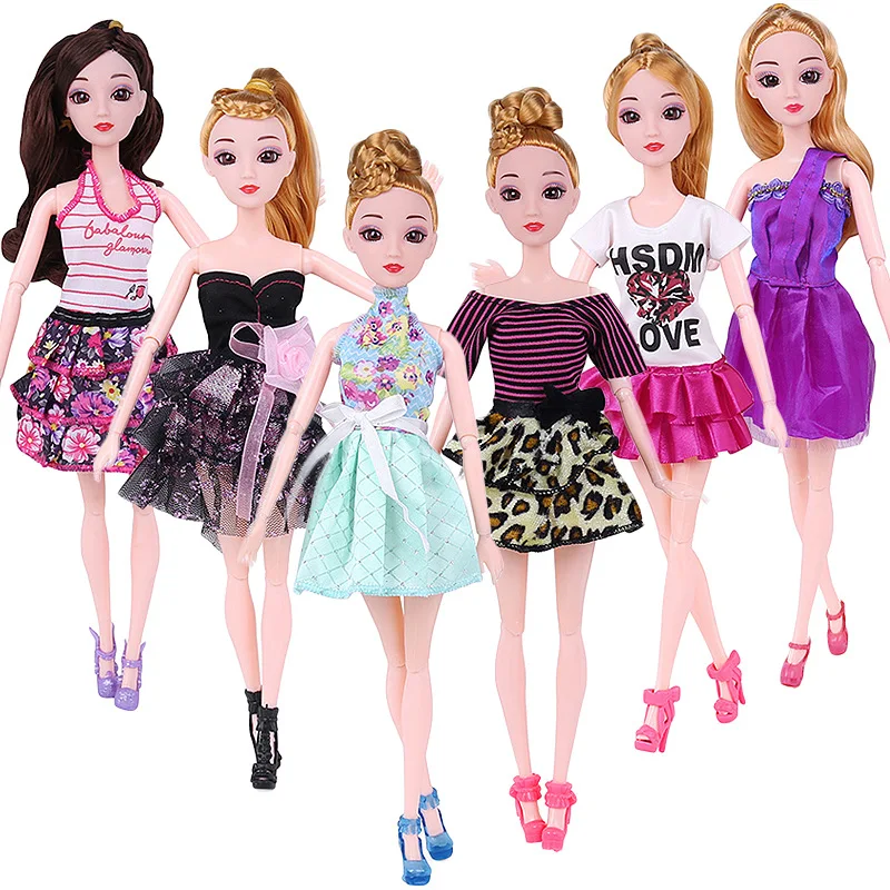 

Specified style 5 Pcs Mixed Sort Handmade Different Colourful Dress Cute Cool Clothes For Doll Accessories Girl Gift Toy