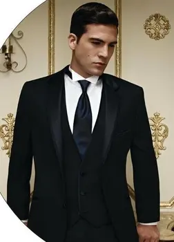 

Custom Made Mens Suits Groomsmen Notch Lapel Groom Tuxedos Two Buttons Wedding Best Man Suit costume homme italien