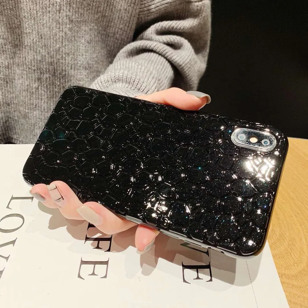 

case for iphone XS MAX XR X 7 8 plus case cover luxury 3d Crocodile pattern soft silicon Phone bag case for iphone 6 6s plus