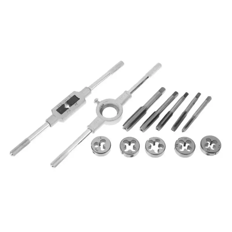 

12PCS/Set Die Wrench Kit Metric Screw Die External Thread Cutting Tapping Hand Tool Tapping Tools Screw Tap Wrench Kit