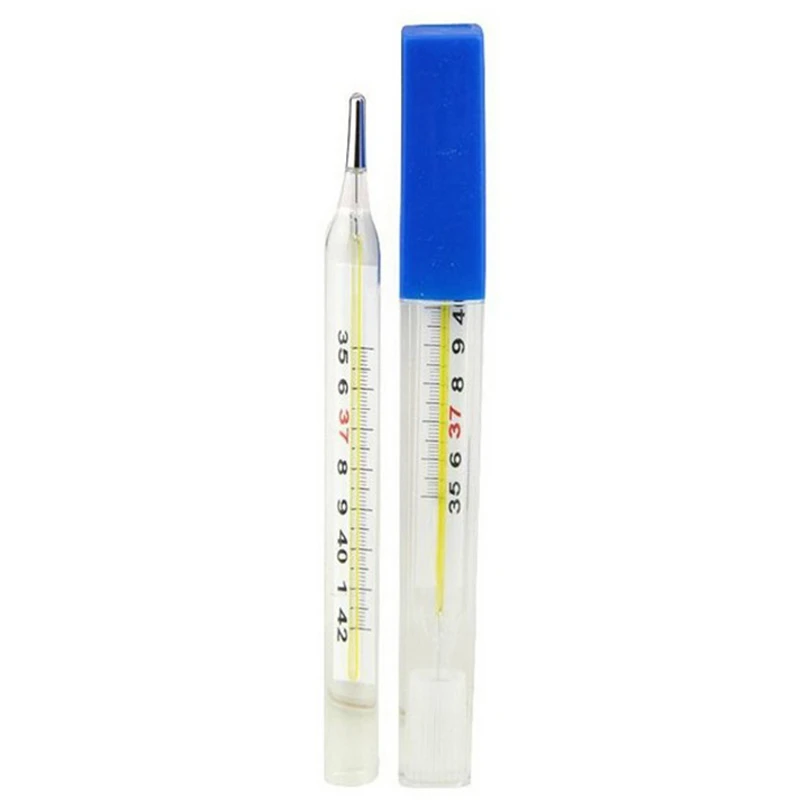 

yuwell 2PCS Medical Mercury Glass Thermometers Clinical Temperature Measurement Device Health Care Easy to Read