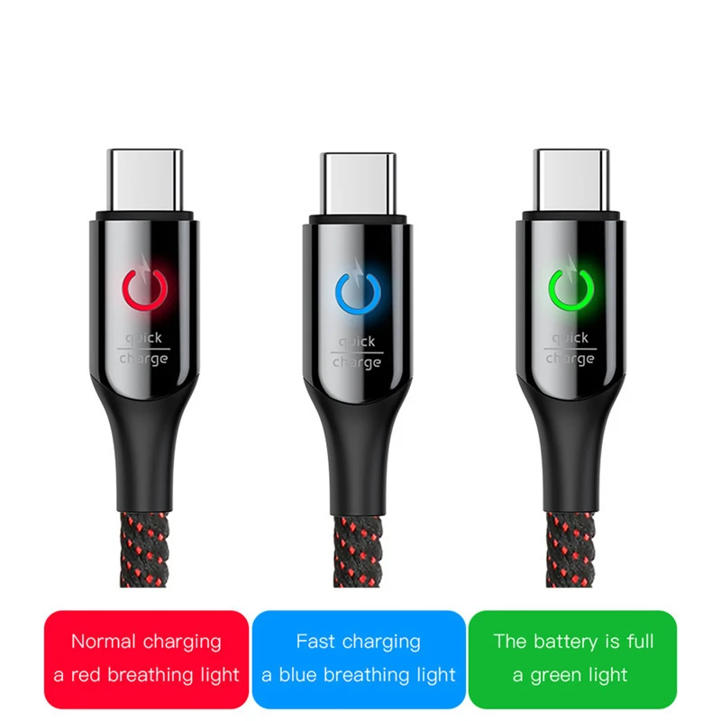 spesifikasi BASEUS Cerdas Power Off QC 3.0 Usb Kabel untuk Samsung S9 18 W Cepat Indikator Pengisian Kabel Usb Typc  C Charge Cord untuk Mi 8