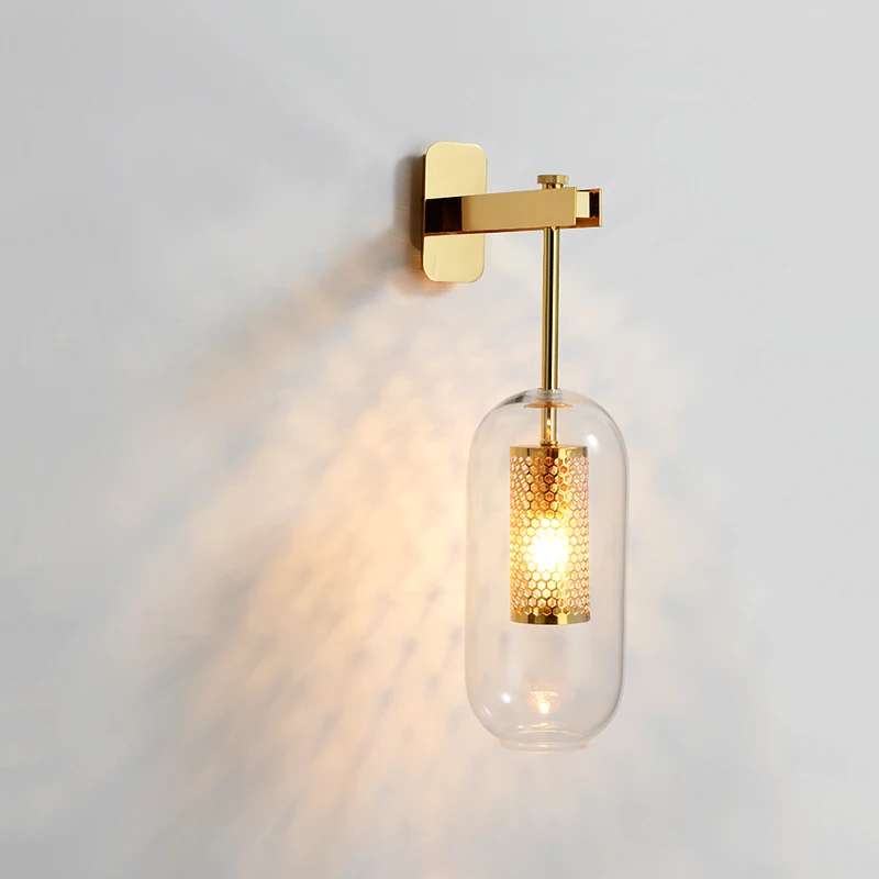 Modern Metal Wall Lamp Creative Living Room Hallway Villa Hotel Lamp Bedroom Beside Wall Light