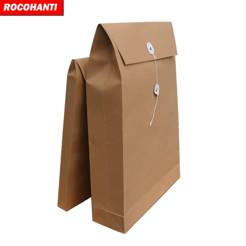 

Cheap Two Double Pocket Manila Paper File Folder A4 Handmade Kraft Paper Folder B4 Blank Document Bag