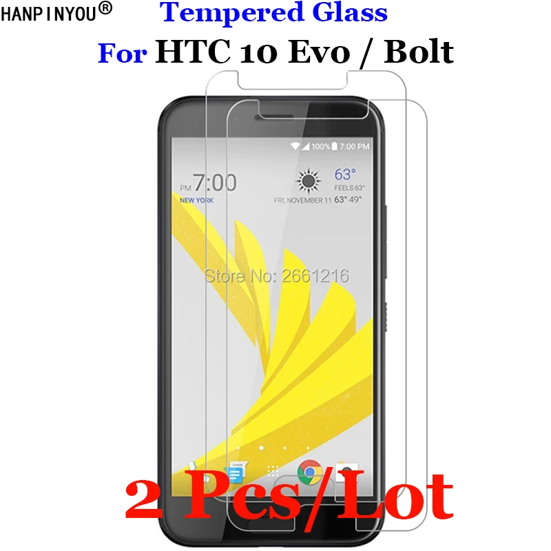 

2 Pcs/Lot For HTC 10 Evo Tempered Glass 9H 2.5D Premium Screen Protector Film For HTC 10evo / Bolt 5.5"