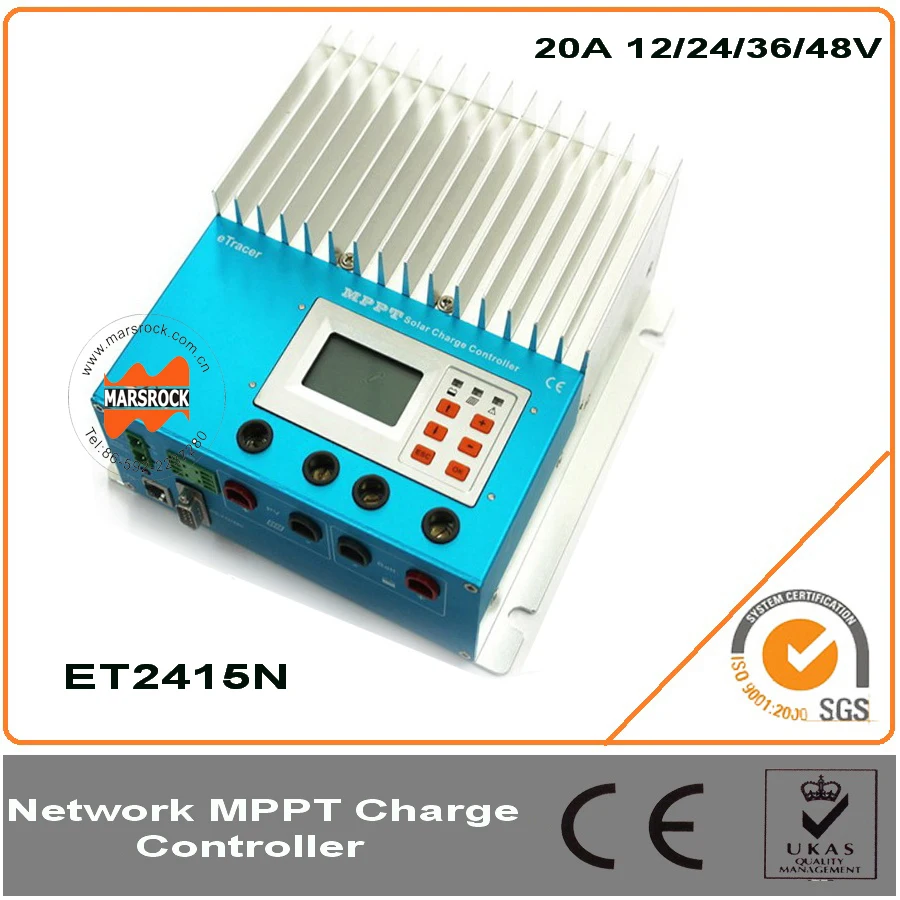 

20A 12/24/36/48V eTracer MPPT Solar Charge Controller with multifunction LCD display system, easy install and use